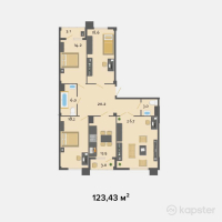 ЖК Престиж — 4-ком 123.4 м² (от 48,137,700 тг)