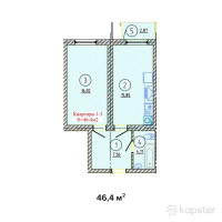 ЖК Улы Шанырак — 1-ком 46.4 м² (от 18,096,000 тг)