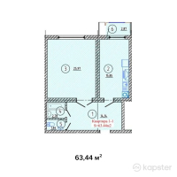 ЖК Улы Шанырак — 1-ком 63.4 м² (от 26,644,900 тг)