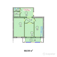 ЖК Улы Шанырак — 2-ком 68.6 м² (от 28,807,900 тг)