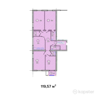 ЖК Улы Шанырак — 4-ком 119.6 м² (от 46,632,300 тг)