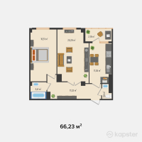 ЖК Modern City — 2-ком 66.2 м² (от 29,141,200 тг)