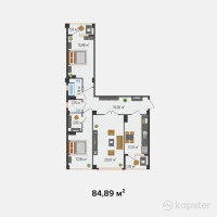 ЖК Modern City — 3-ком 84.9 м² (от 37,351,600 тг)