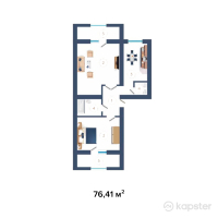 ЖК Qarlygash — 2-ком 76,4 м² (null)