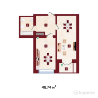 ЖК Avalon — 1-ком 48.7 м² (от 21,445,600 тг)