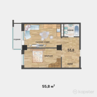ЖК Sholpan City — 2-ком 55,8 м² (null)