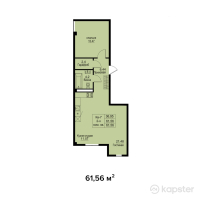 КД Esentai terrace — 2-ком 61.6 м² (от 59,405,400 тг)