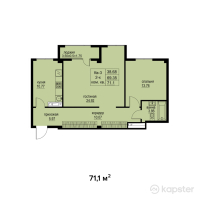 КД Esentai terrace — 2-ком 71.1 м² (от 68,611,500 тг)