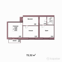 ЖК Asyl Tas — 2-ком 72.3 м² (от 25,312,000 тг)