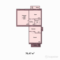 ЖК Asyl Tas — 2-ком 76.5 м² (от 26,764,500 тг)