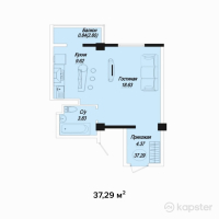ЖК Sauran — 1-ком 37,3 м² (null)