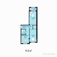ЖК Туран — 2-ком 71,3 м² (null)