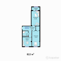 ЖК Туран — 2-ком 82,1 м² (null)