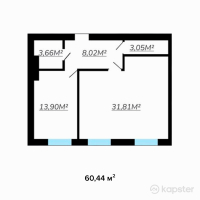 ЖК Alma aparts — 1-ком 60,4 м² (null)