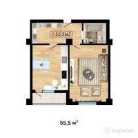 ЖК Caspian City — 1-ком 55,5 м² (null)