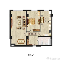 ЖК Caspian City — 2-ком 82 м² (null)