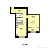 ЖК Shygys Aparts — 1-ком 42,9 м² (null)