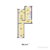 ЖК Shygys Aparts — 2-ком 66,3 м² (от 1 060 тг)