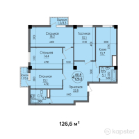 ЖК Tulpar Tower — 4-ком 126,6 м² (null)