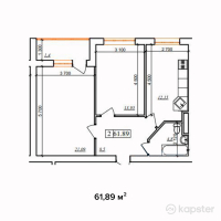 ЖК Sultan — 2-ком 61.9 м² (от 17,143,700 тг)