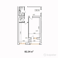 ЖК Sultan — 2-ком 82.3 м² (от 22,808,300 тг)