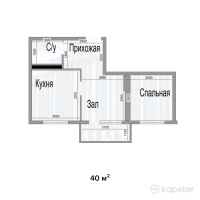 ЖК Бозжыра — 1-ком 40 м² (null)