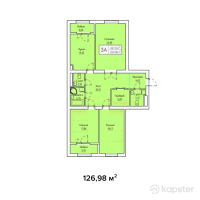 ЖК Кыран — 3-ком 127 м² (от 27,935,600 тг)