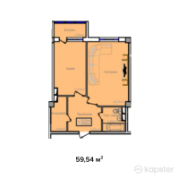 ЖК B-Group Plaza — 1-ком 59.5 м² (от 19,052,800 тг)