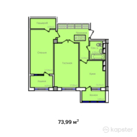 ЖК B-Group Plaza — 2-ком 74 м² (от 23,676,800 тг)