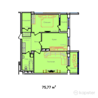 ЖК B-Group Plaza — 2-ком 75.8 м² (от 24,246,400 тг)