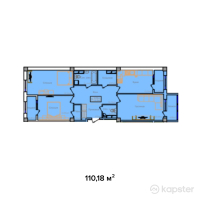 ЖК B-Group Plaza — 3-ком 110.2 м² (от 35,257,600 тг)