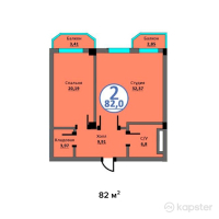 ЖК White House Residence — 2-ком 82 м² (от 31,160,000 тг)