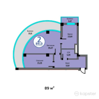 ЖК White House Residence — 2-ком 89 м² (от 33,820,000 тг)