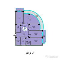 ЖК White House Residence — 4-ком 173.7 м² (от 66,006,000 тг)