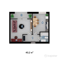 ЖК Saya — 1-ком 40,2 м² (null)