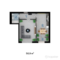 ЖК Saya — 1-ком 50,9 м² (null)