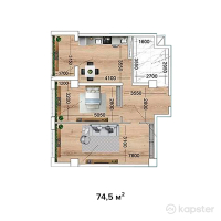 ЖК Магнат — 2-ком 74.5 м² (от 21,232,600 тг)