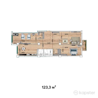 ЖК Магнат — 3-ком 123.3 м² (от 35,140,600 тг)