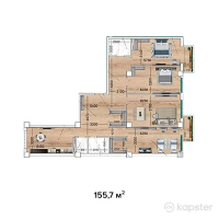 ЖК Магнат — 4-ком 155.7 м² (от 44,374,600 тг)