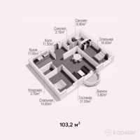 ЖК Алтын Уя — 3-ком 103.2 м² (от 28,896,000 тг)