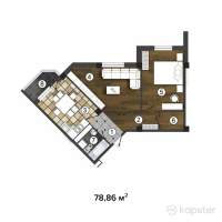 ЖК Капитал — 2-ком 78.9 м² (от 20,109,300 тг)