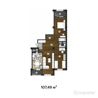 ЖК Капитал — 3-ком 107.5 м² (от 27,401,000 тг)