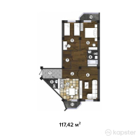 ЖК Капитал — 3-ком 117.4 м² (от 29,942,200 тг)