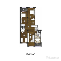 ЖК Капитал — 4-ком 134.2 м² (от 34,221,000 тг)