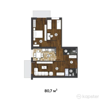 ЖК Мизам — 3-ком 80.7 м² (от 14,122,600 тг)