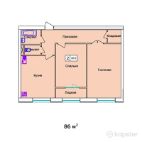 ЖК Нур — 2-ком 86 м² (null)