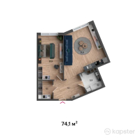 ЖК Taras — 2-ком 74.1 м² (от 30,381,000 тг)