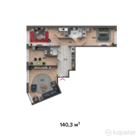 ЖК Taras — 3-ком 140.3 м² (от 57,523,000 тг)