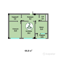 ЖК Premier — 2-ком 66.8 м² (от 25,384,000 тг)