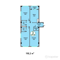 ЖК Premier — 3-ком 118.2 м² (от 44,916,000 тг)